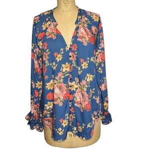 Tolani Blue and Pink Floral Dress